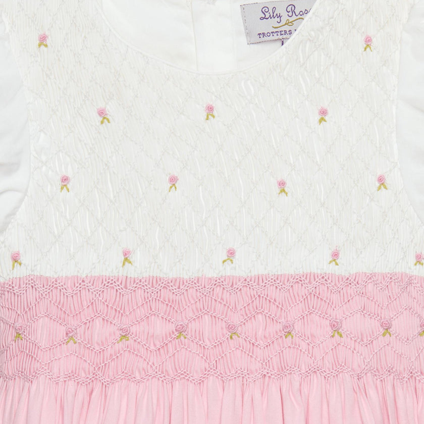 Rose Hand Smocked Dress in Pink