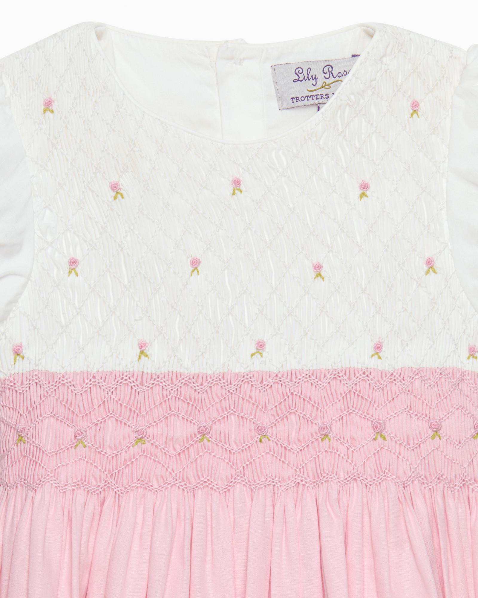 Rose Hand Smocked Dress in Pink