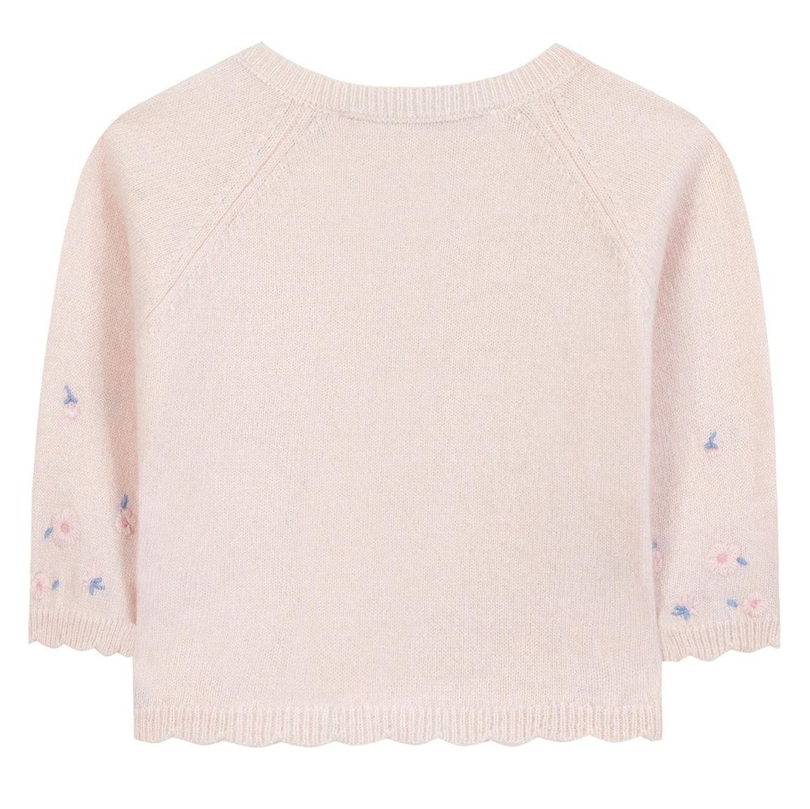TARTINE ET CHOCOLAT PETALS CARDIGAN - LIGHT PINK