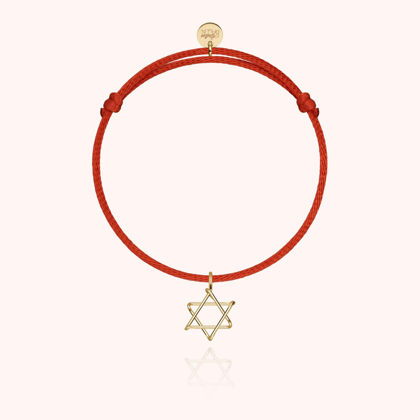 Symbolic Star of David Cord Bracelet, 14k Gold-Filled