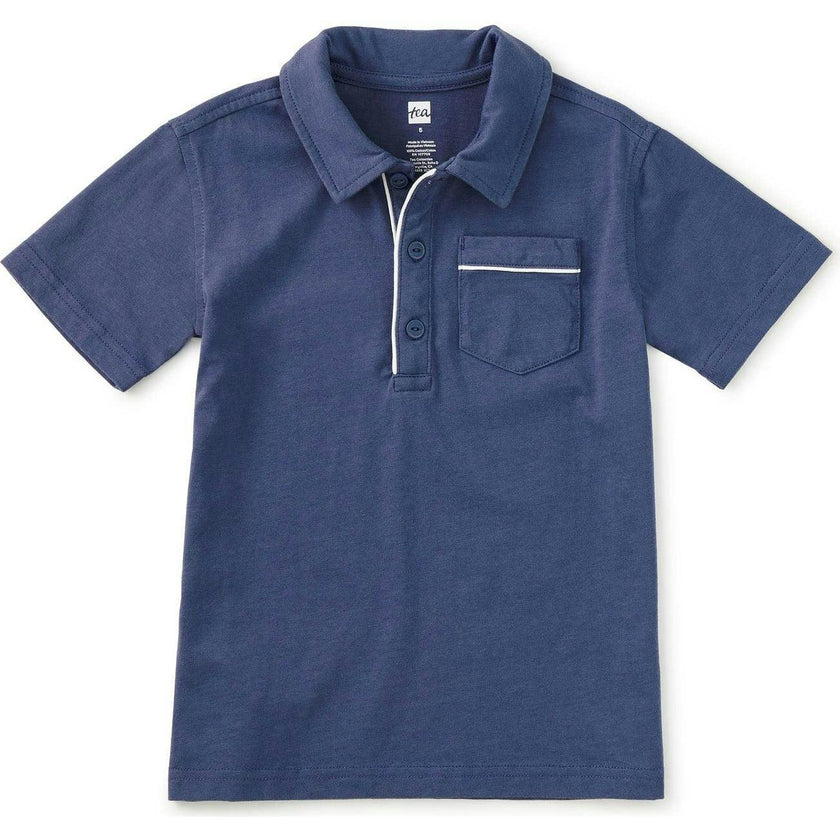Piped Polo, Blue