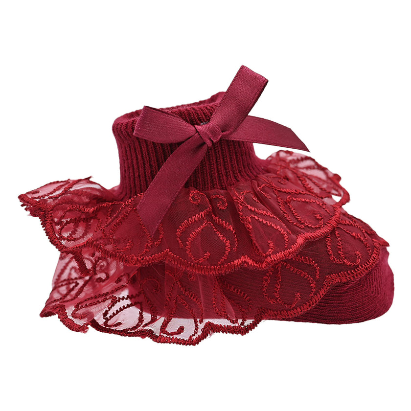 Laced Ribbon Bow Socks Set