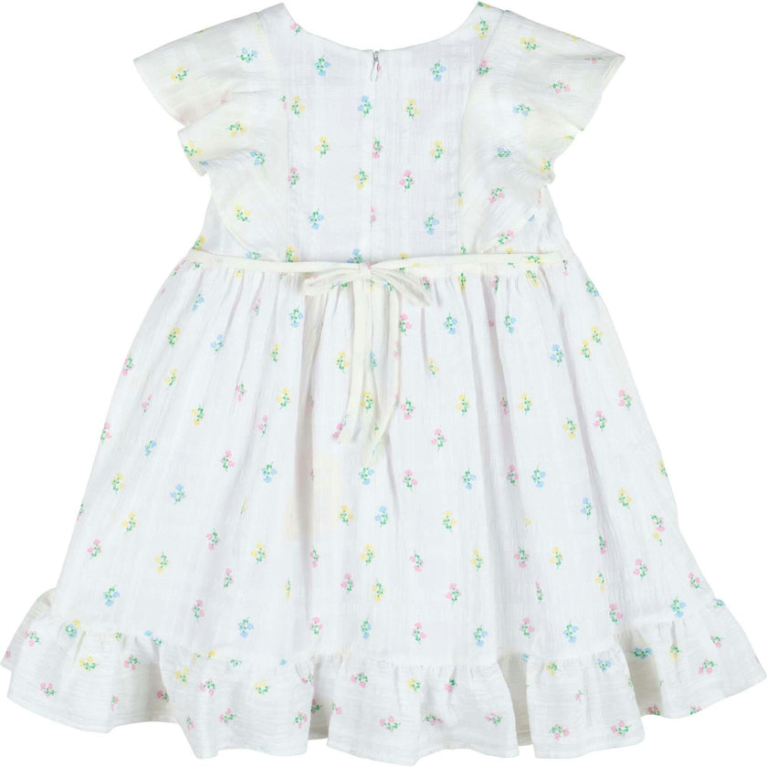Textured Lawn Floral Printed Dress With Flowers