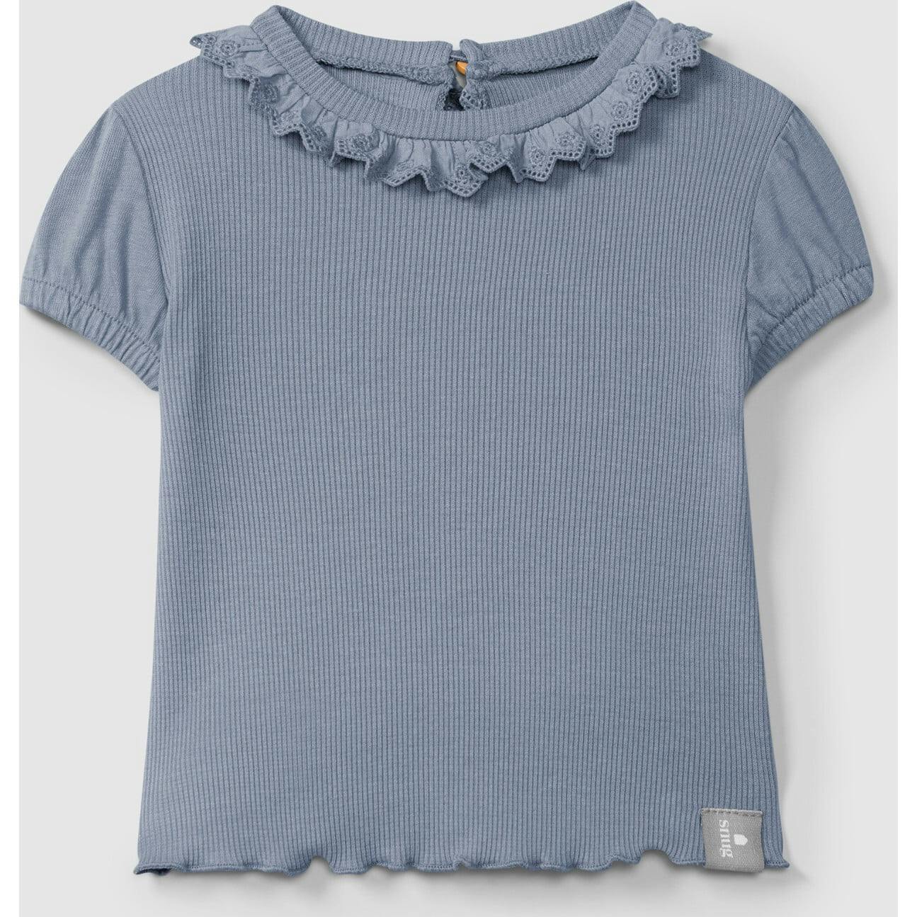 Cap Sleeve Ruffle Collar Top