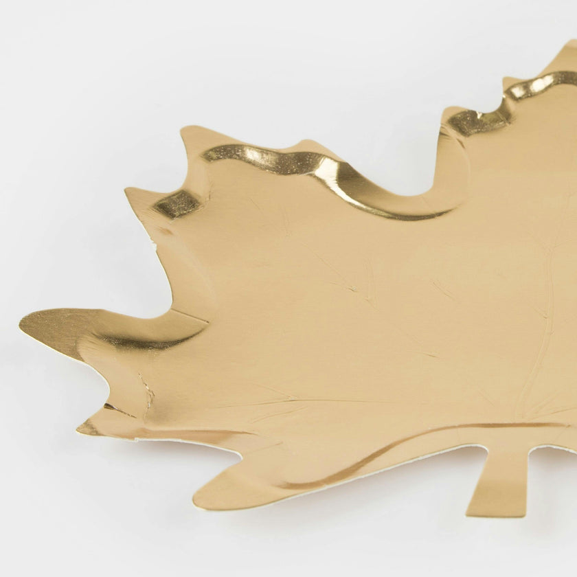 Gold Maple Leaf Plates