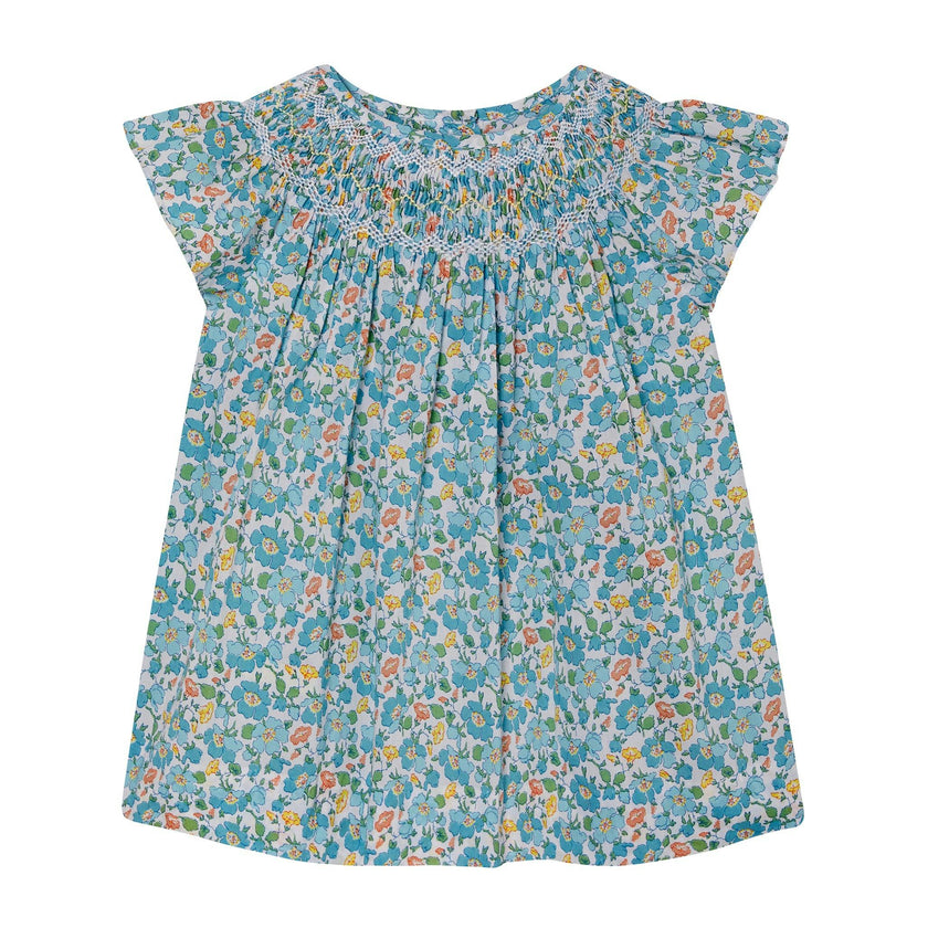 Made With Liberty Fabric Smocked Girls Blouse Soleil