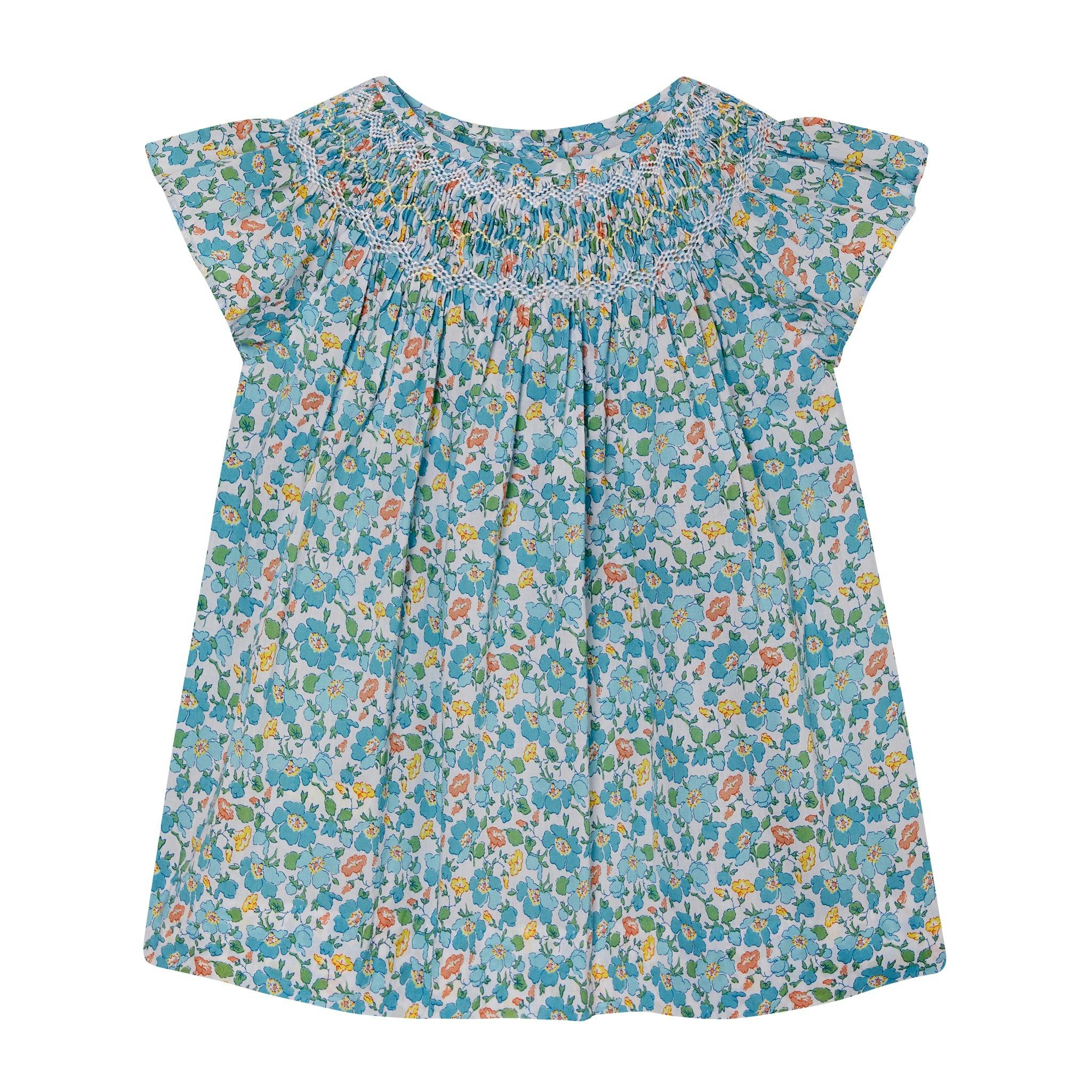 Made With Liberty Fabric Smocked Girls Blouse Soleil
