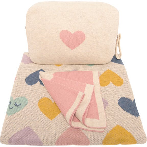 Smiley Hearts Baby Blanket Set