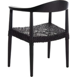 Juneau Leather Woven Accent Chair