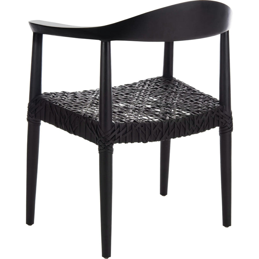 Juneau Leather Woven Accent Chair