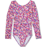 Mosaic Long Sleeve Leotard, Purple