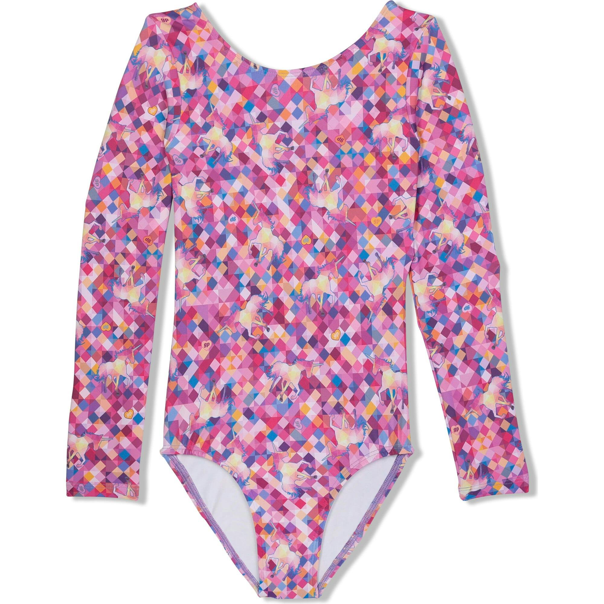 Mosaic Long Sleeve Leotard, Purple