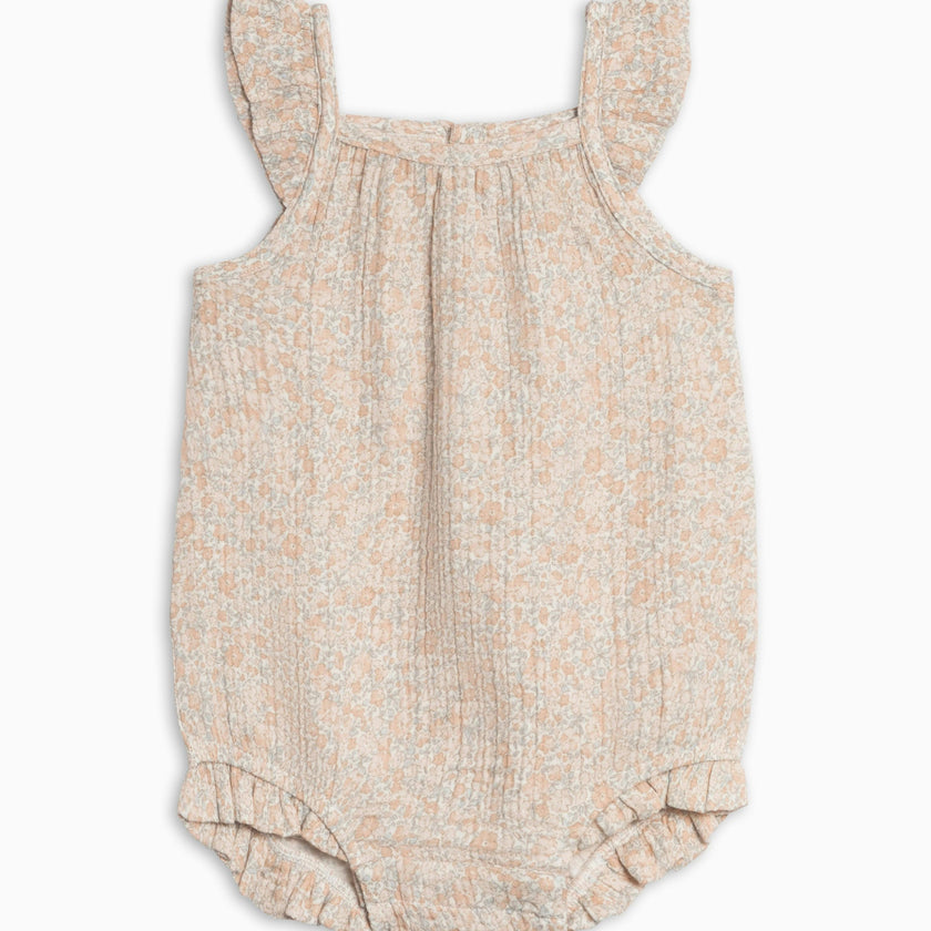 Sandra Muslin Tank Bubble Romper - Belmont Floral / Shell + Powder
