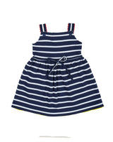 Stripe Knit Dress With Ric Rac And Flowers