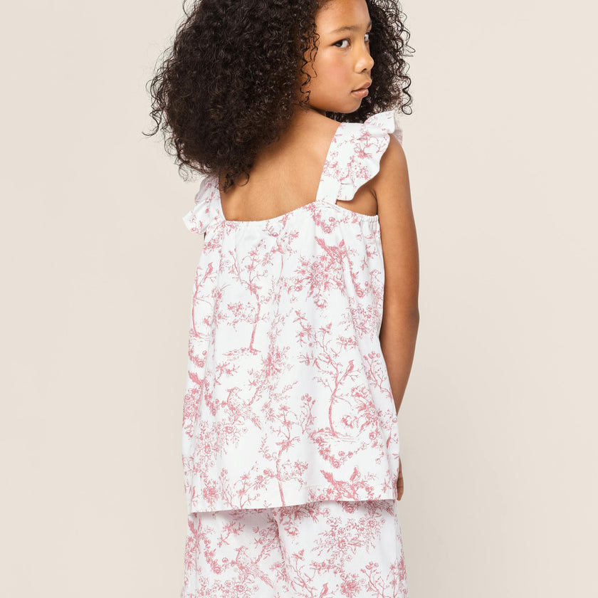 Girl's Twill Clara Short Set in Pink Timeless Toile