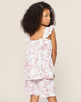 Girl's Twill Clara Short Set in Pink Timeless Toile