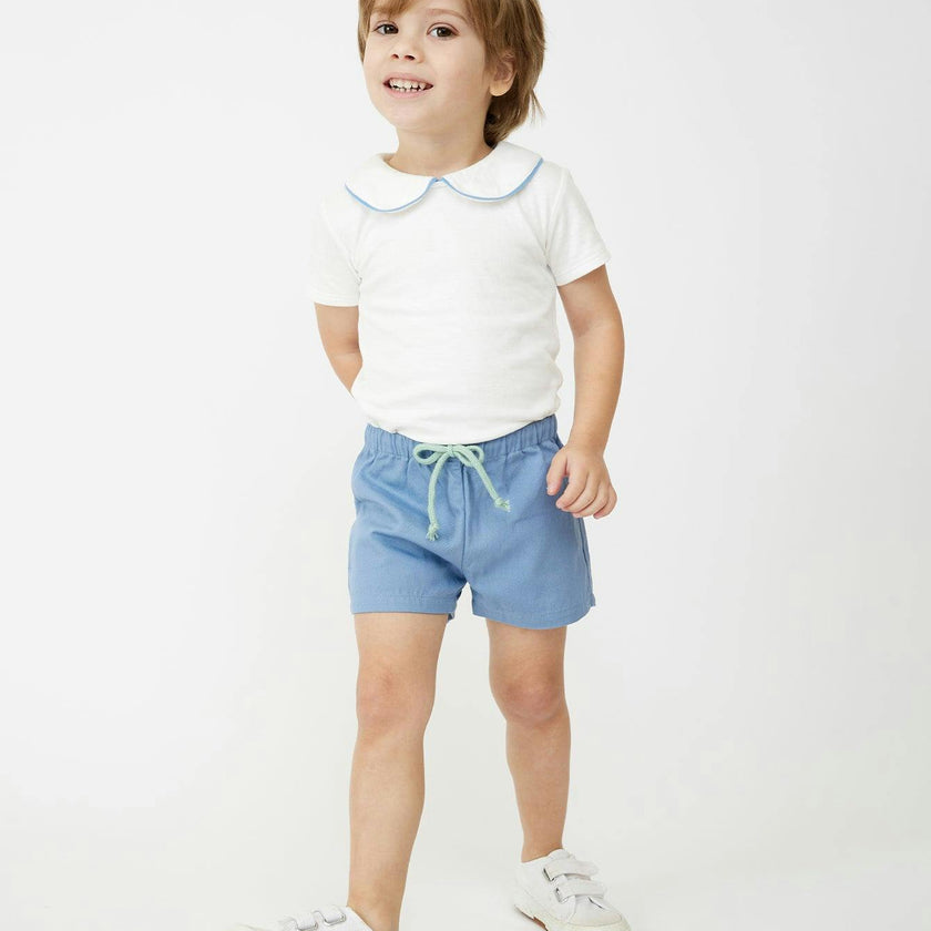 Pan One-piece, Blue Piping