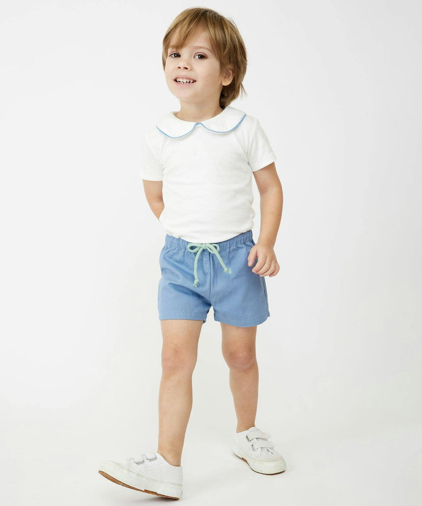 Pan One-piece, Blue Piping