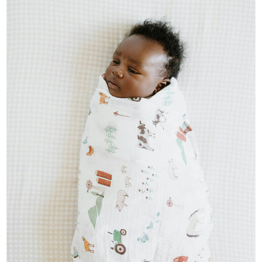 Cotton Muslin Crib Sheet - Tan Gingham