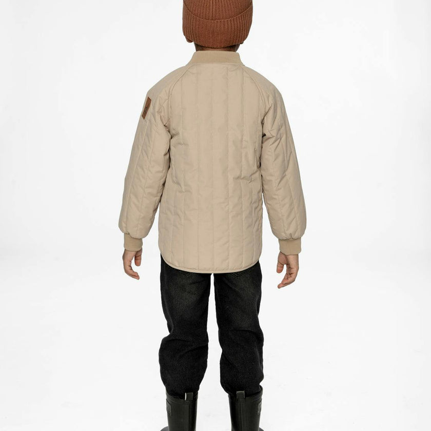 Quilted Raglan Sleeve Jacket Beige