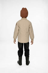 Quilted Raglan Sleeve Jacket Beige