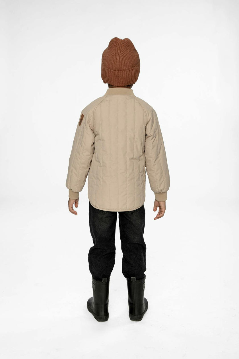Quilted Raglan Sleeve Jacket Beige