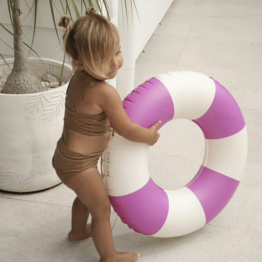 Mini Tube Pool Ring: Zest Magenta Stripe