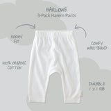 HARLOWE 3-Pack Harem Baby Pants