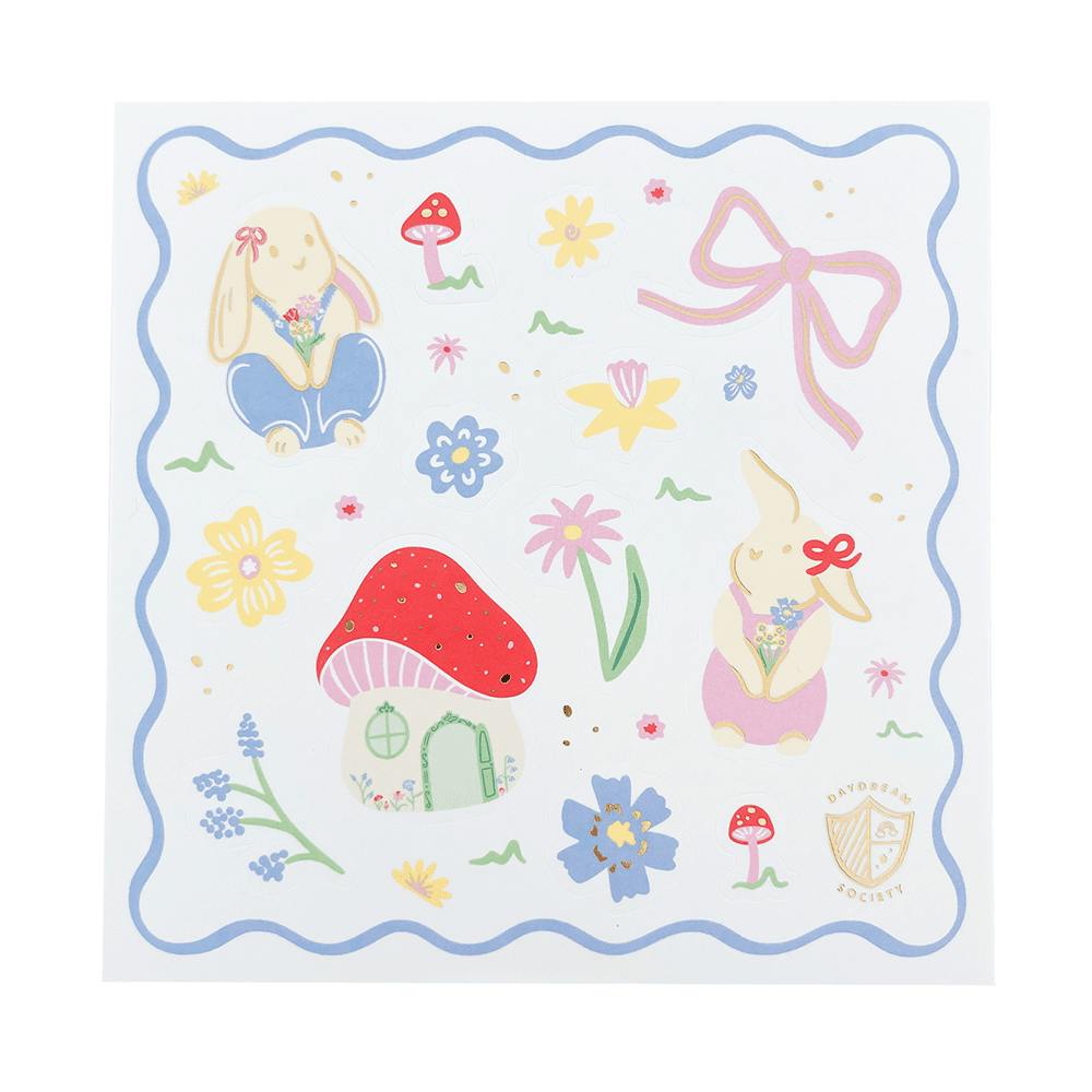 Bunnies In The Garden Overalls Sticker Set