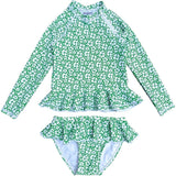 Reese 2-Piece Long Sleeve Peplum Top & Bottom Swimwear