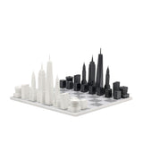 Chess Set Acrylic NEW YORK with Marble Hatch Board