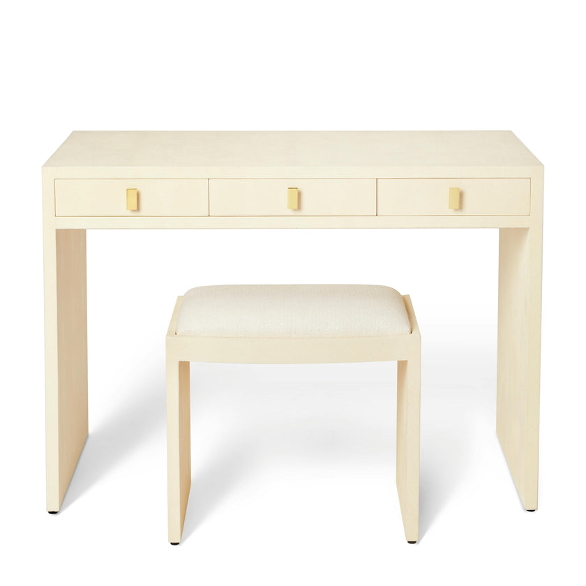 Shagreen Vanity Table and Stool Set