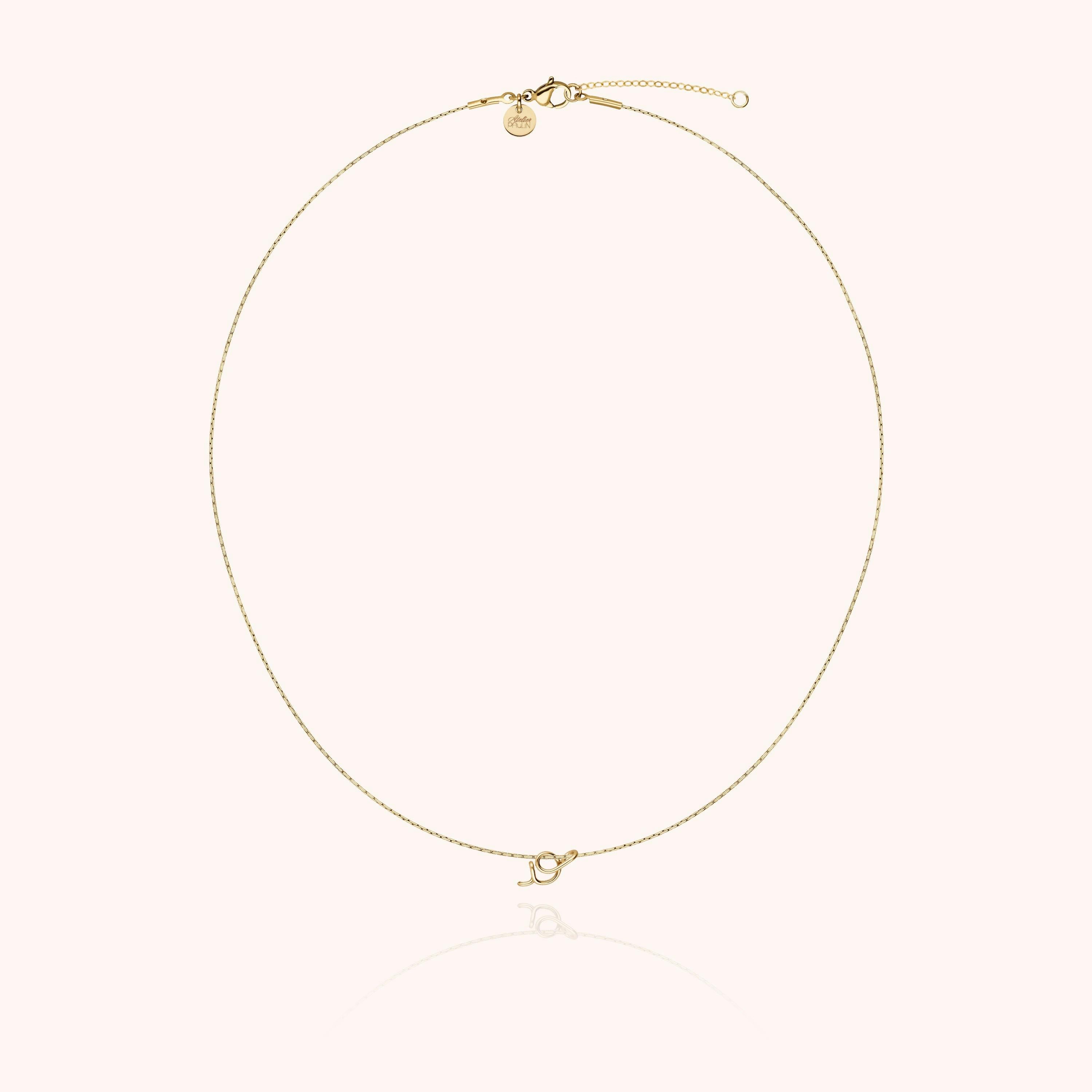 Initial Necklace, 14k Yellow Gold Filled