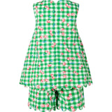 Cherry Check Scalloped Top and Short Set