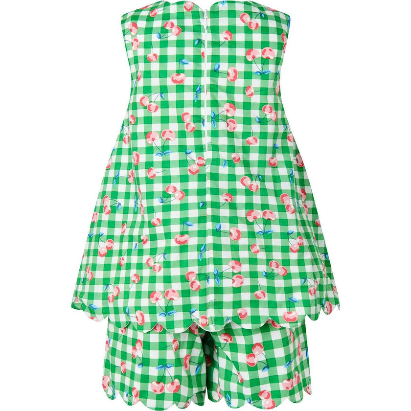 Cherry Check Scalloped Top and Short Set