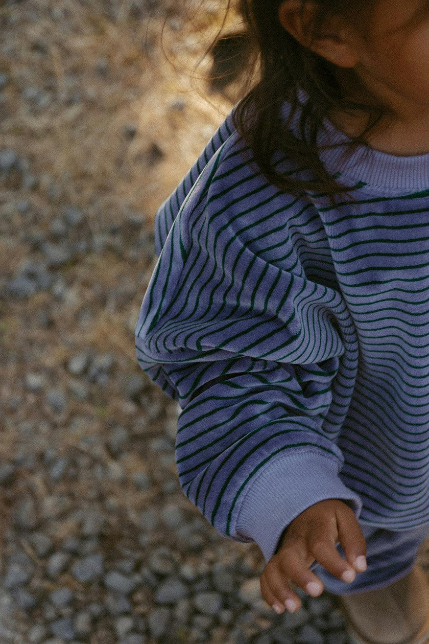Daryl Set in Thin Purple Ash Stripe