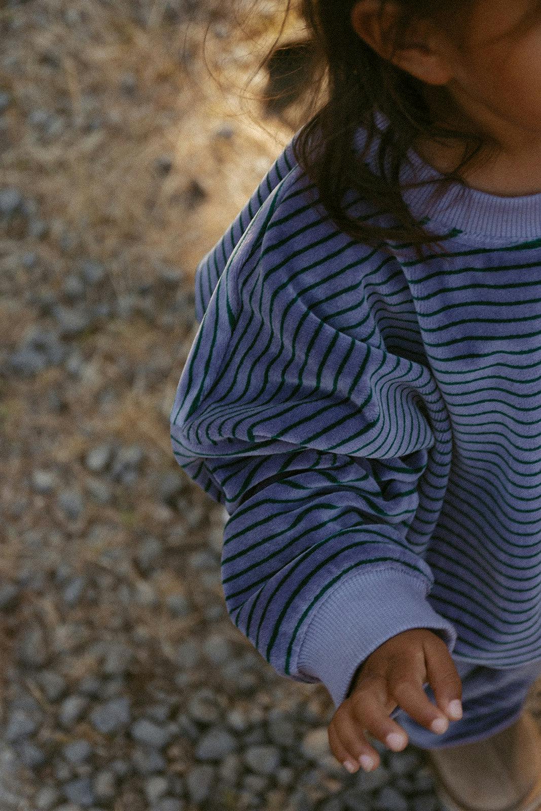 Daryl Set in Thin Purple Ash Stripe