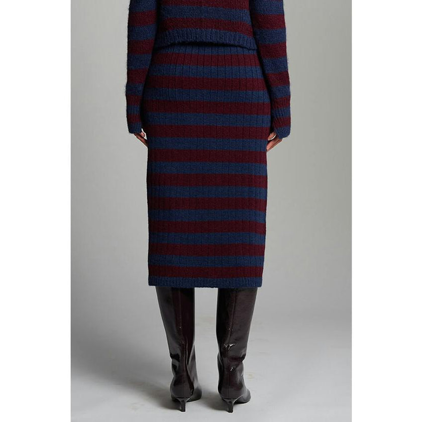 PIA STRIPE TUBE SKIRT | NAVY + MERLOT | ONE LEFT!