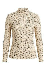 Printed Micro Mock Neck Tee