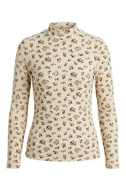 Printed Micro Mock Neck Tee