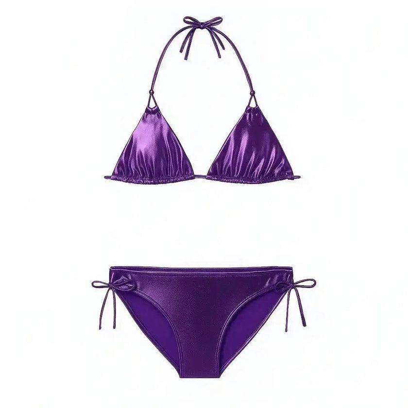 Triangle two-piece swimsuit, purple | GLOW 2P