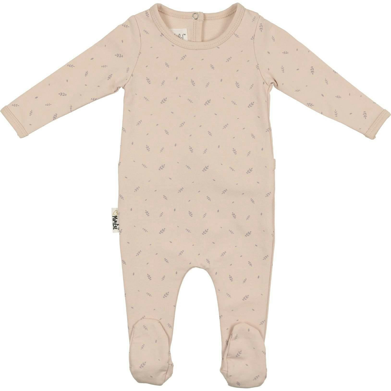 Elegant Leaves Footie and Beanie Set