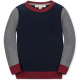 Organic Long Sleeve Crewneck Pullover Sweater, Blue