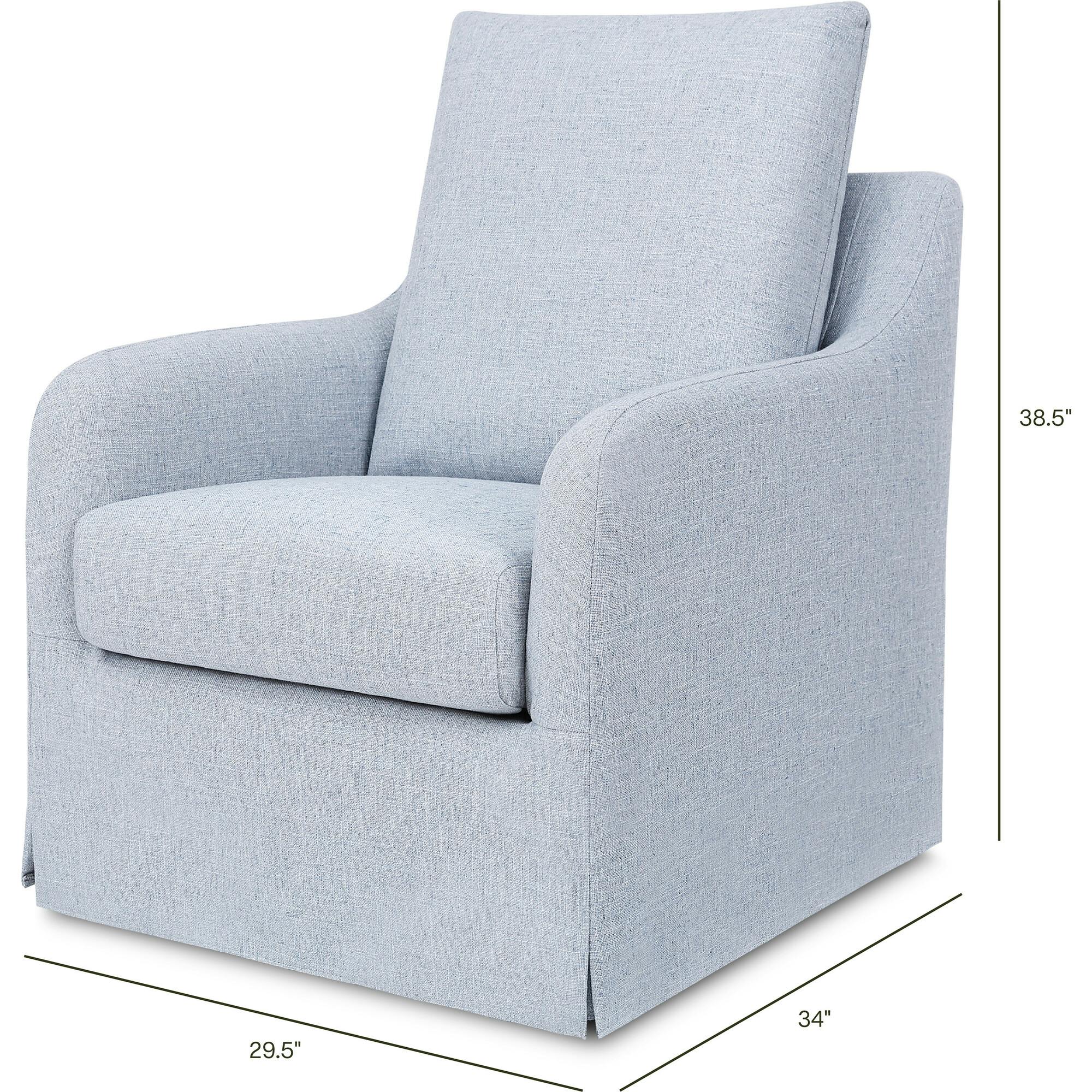 Reese Eco-Linen Slip Cover Swivel Glider
