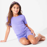 Poppin Purple Bamboo Kids Pajama Short Set