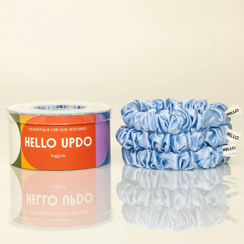 Light Blue Silk Scrunchies