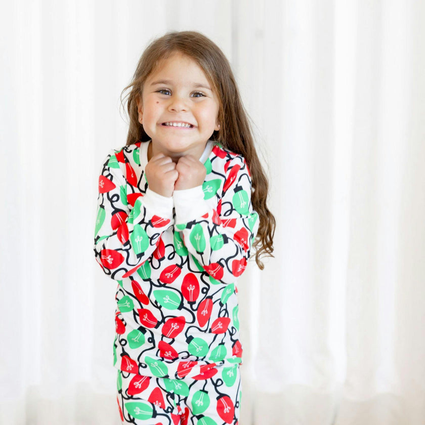 Organic Kids Pajamas - Holiday Lights