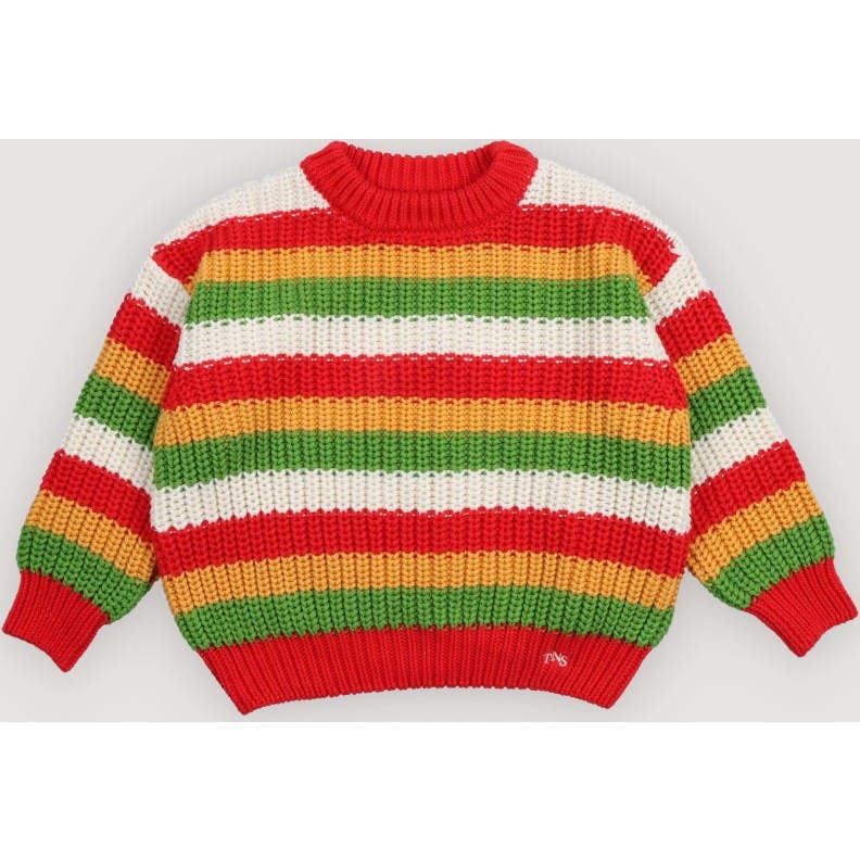 Lantana Jumper Tulip Red Knit Stripes