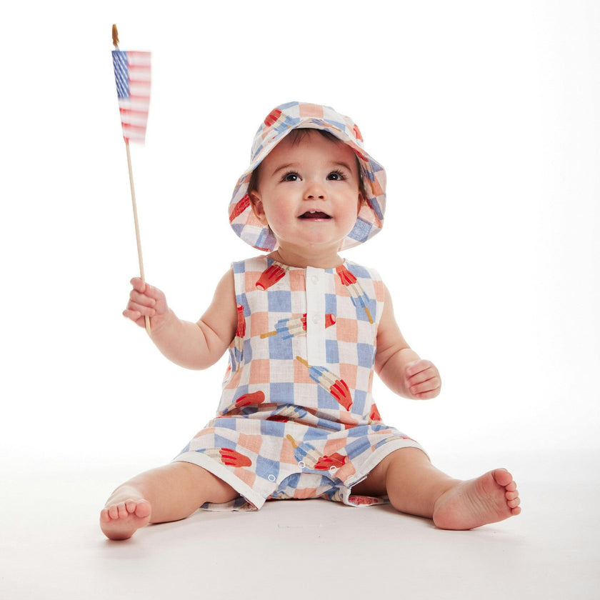Infant Woven Romper & Hat