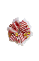 SUNFLOWER EMBROIDERED OVERSIZED LACE SCRUNCHIE